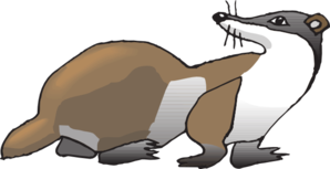 Mink Looking Behind Clip Art